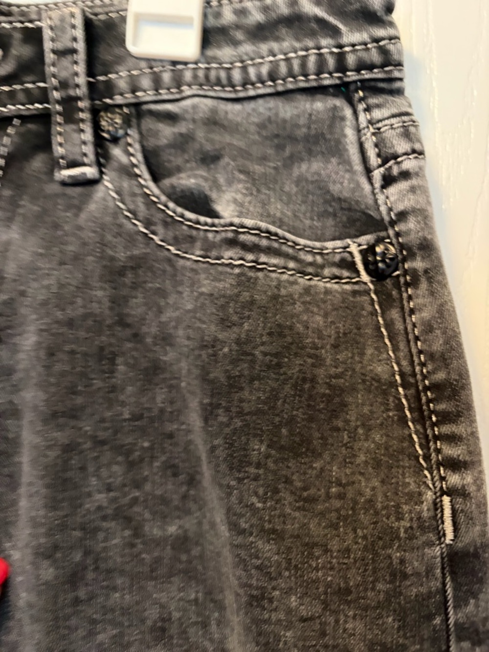 Miss Me Mid-rise Wide Leg Washed Black Embellished Jeans Size 29 - Picture 6 of 16